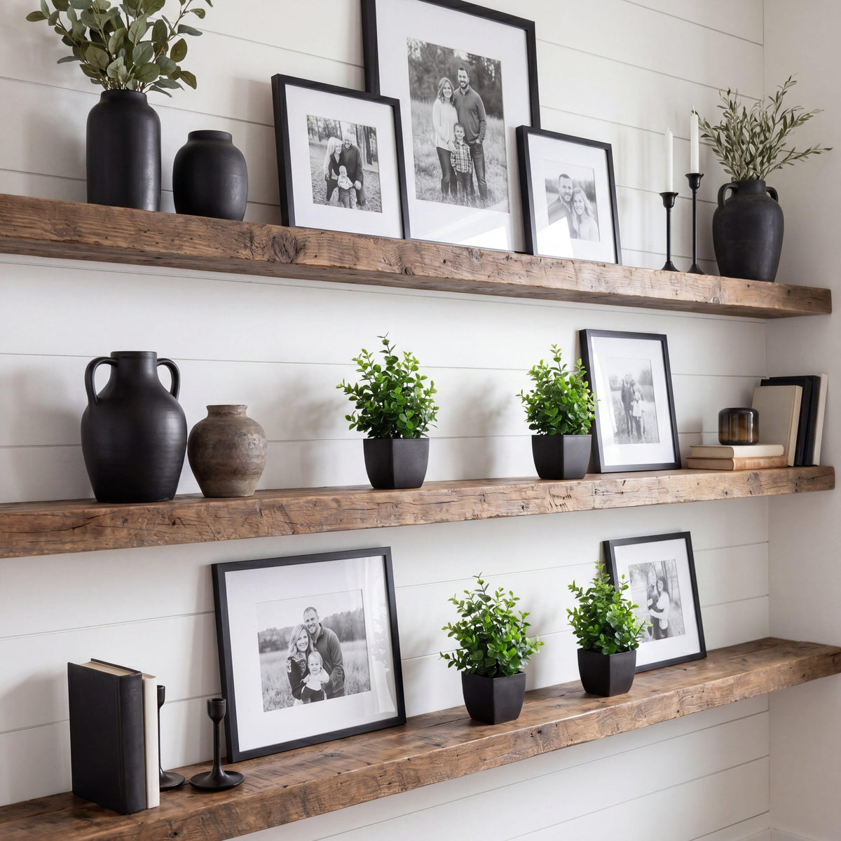 8” Artificial Boxwood in Black Square Pot - Set of 4