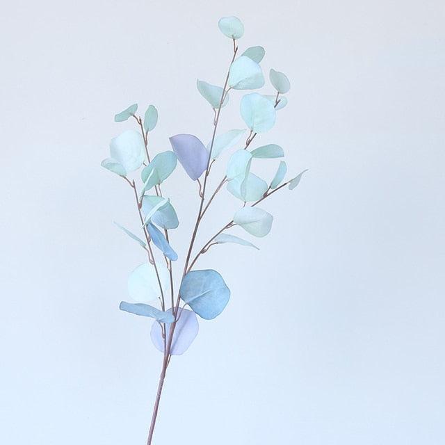 Artificial Eucalyptus Flower Plant Leaf Plastic Rod Long Branch Green Fake Plant Summer Autumn Home Bedroom Wall Decoration