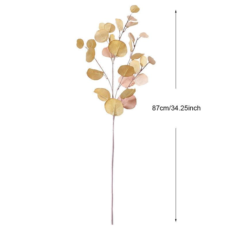 Artificial Eucalyptus Flower Plant Leaf Plastic Rod Long Branch Green Fake Plant Summer Autumn Home Bedroom Wall Decoration