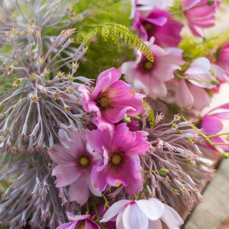 Artificial Silk Flower Bouquet Pink Daisy  20