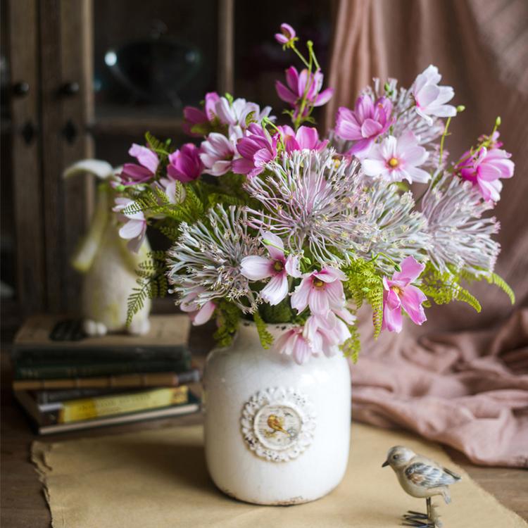 Artificial Silk Flower Bouquet Pink Daisy  20
