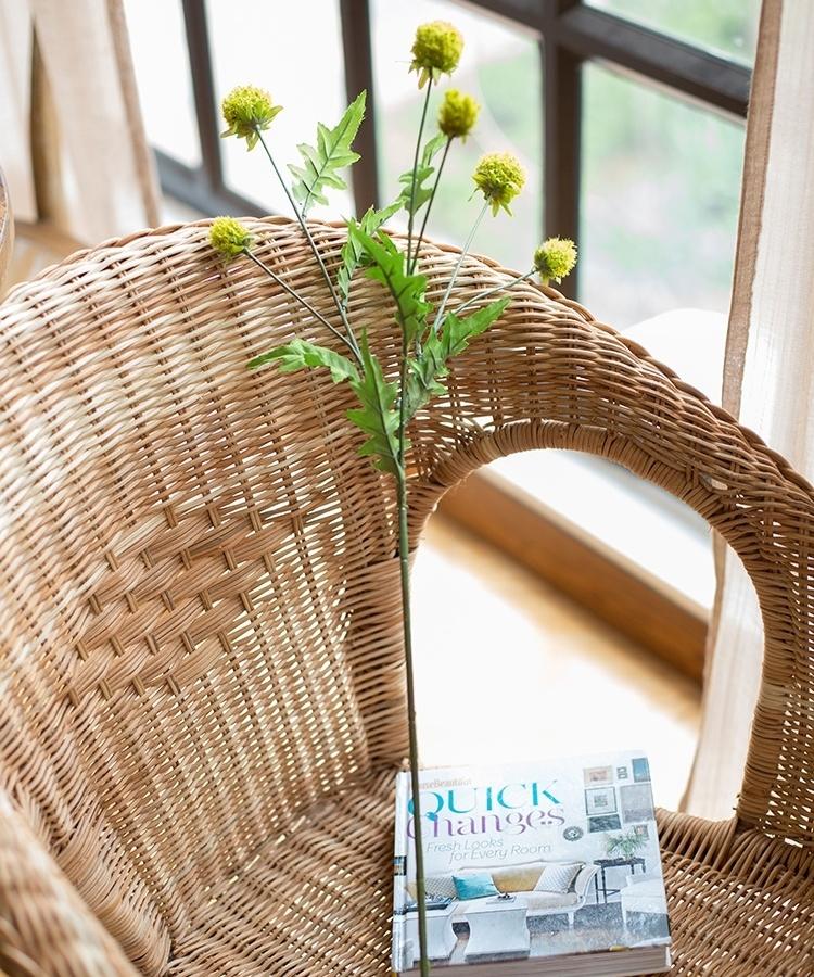Faux Silk Artificial Flower Pompom Stem 28