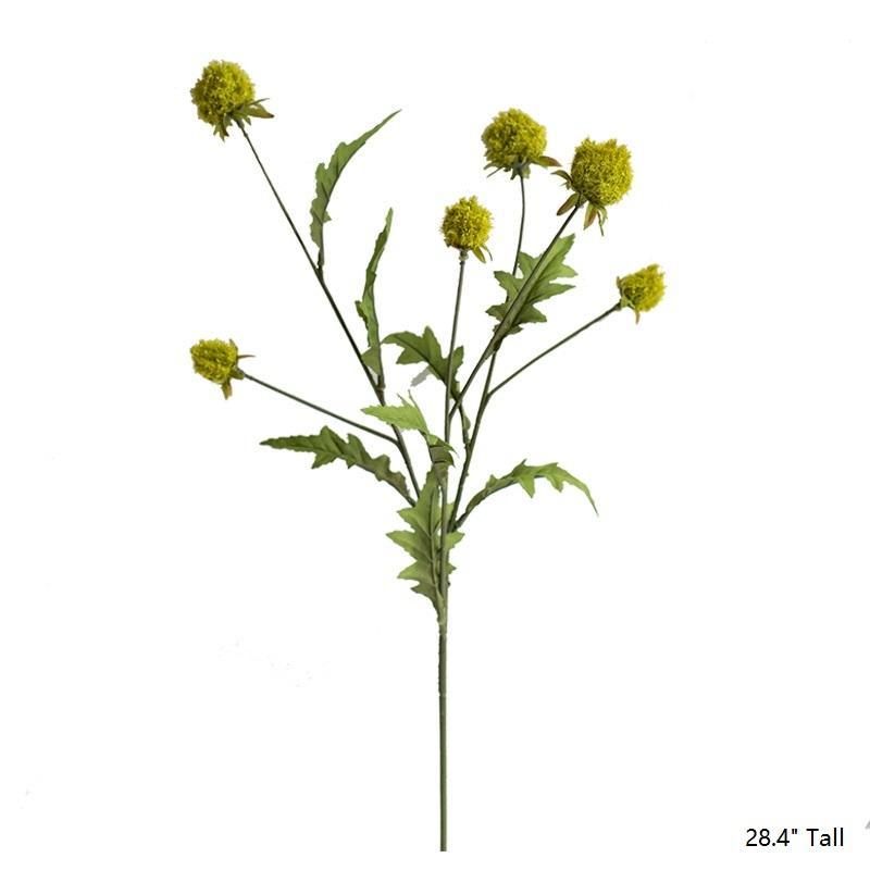 Faux Silk Artificial Flower Pompom Stem 28