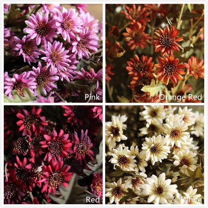 Faux Silk Artificial Flower Chrysanthemum Stem in Various Colors 34