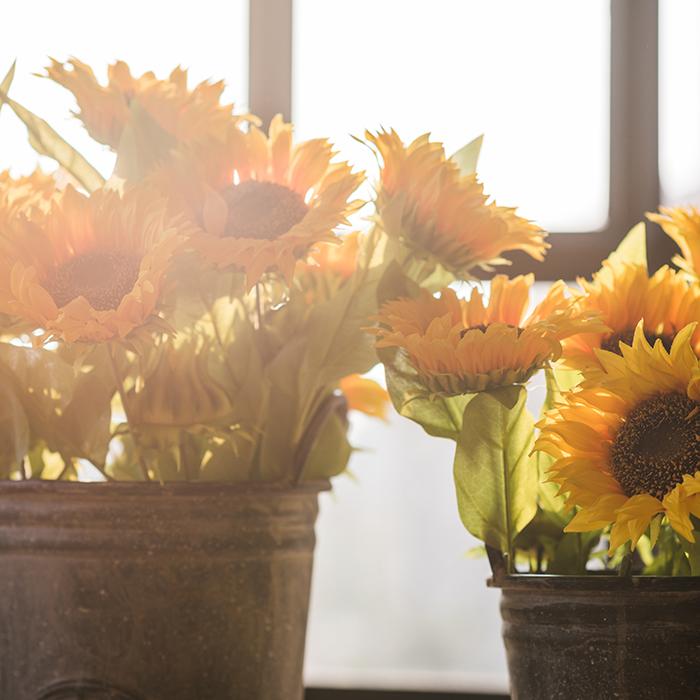 Faux Artificial Flower Silk Sunflower Stem 28
