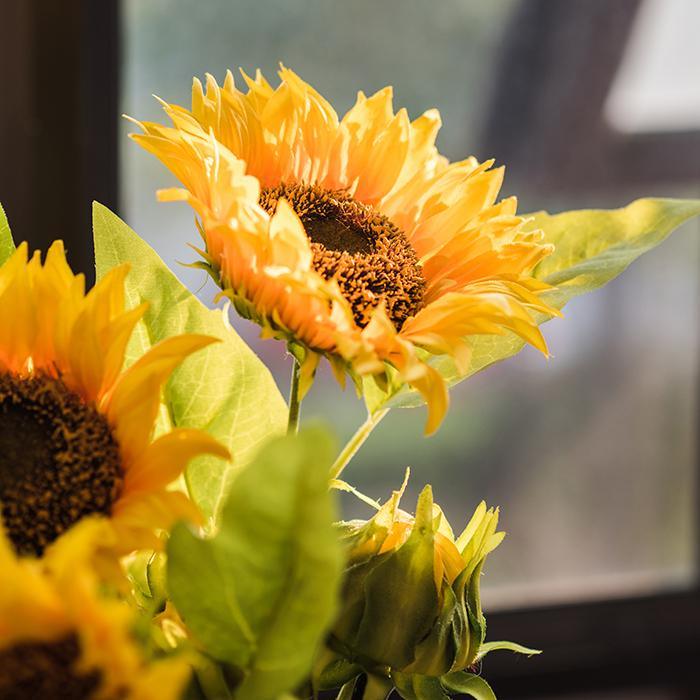 Faux Artificial Flower Silk Sunflower Stem 28