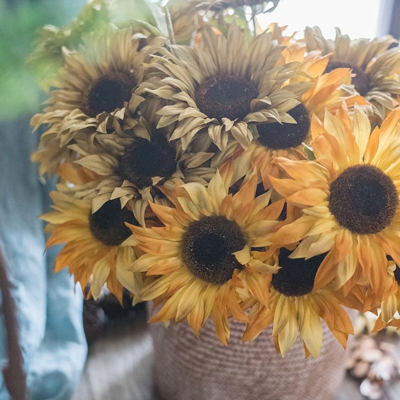 Faux Silk Artificial Flower Van Gogh Sunflower Bunch 21