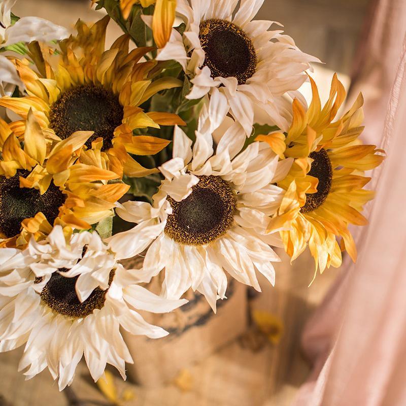 Faux Silk Artificial Flower Van Gogh Sunflower Bunch 21