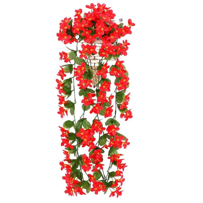 Artificial Flower Wisteria Basket Wall Hanging Flower Party Decoration Simulation For Valentine's Day Wedding Birthdays Hanging Basket Lifelike Garland for Home Wedding Garden/Yard String Floral Decoration