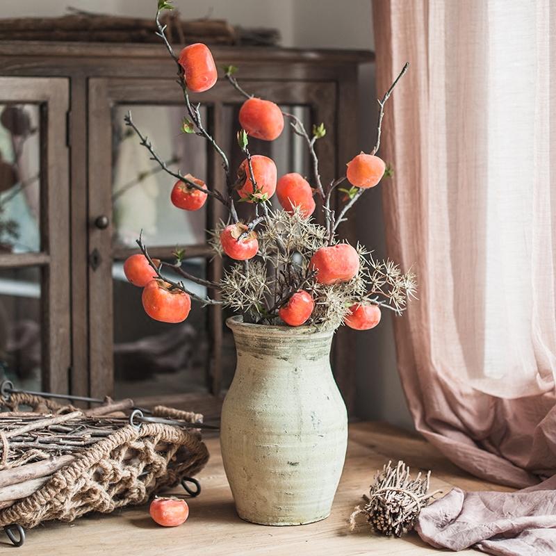 Artificial Fruit Persimmon Fruit Stem 43