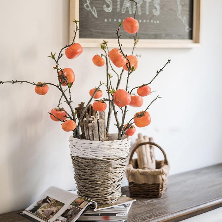 Artificial Fruit Persimmon Fruit Stem 43
