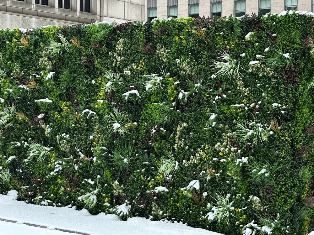 Evergreen Triptych Artificial Vertical Garden Green Wall Panel Set of 3 33 SQ FT – UV Resistant – Commercial Grade