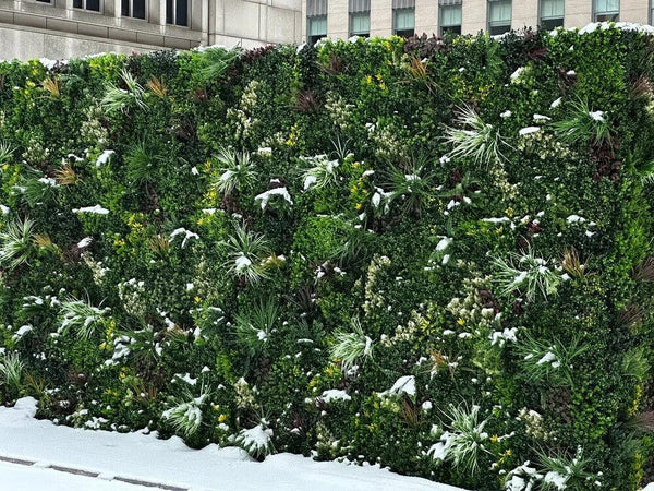 Evergreen Triptych Artificial Vertical Garden Green Wall Panel Set of 3 33 SQ FT – UV Resistant – Commercial Grade