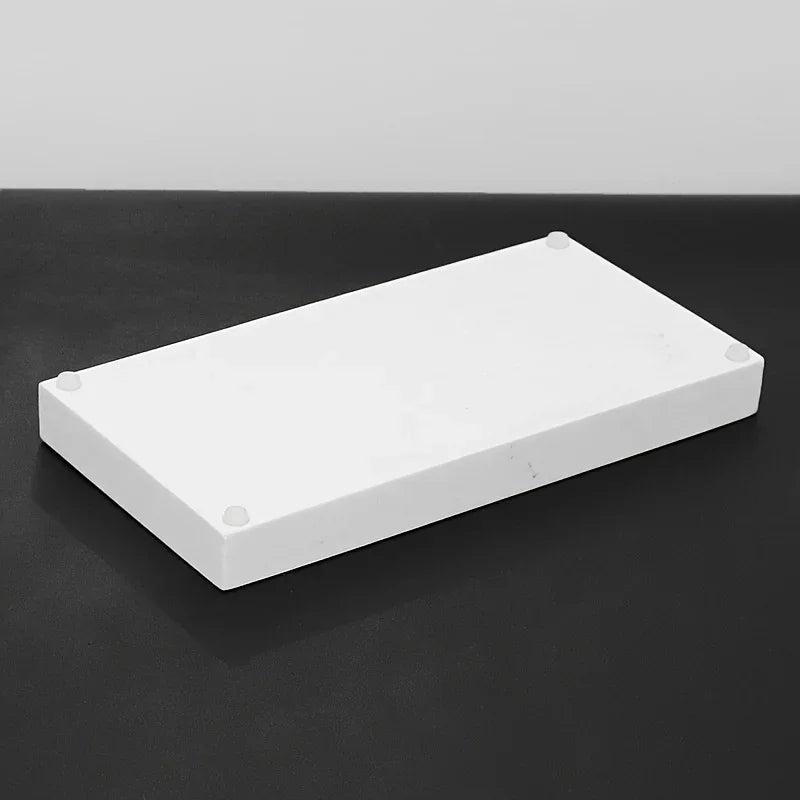 Artificial marble bathroom sink tray, bathroom tray with very good hand feel and texture, suitable for home, hotel, office building and other bathroom storage trays. Bathroom tray, home model room decoration, very good effect