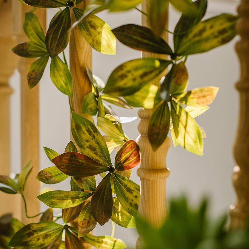 Artificial Plant Brown Green Large Leaf Vine 69