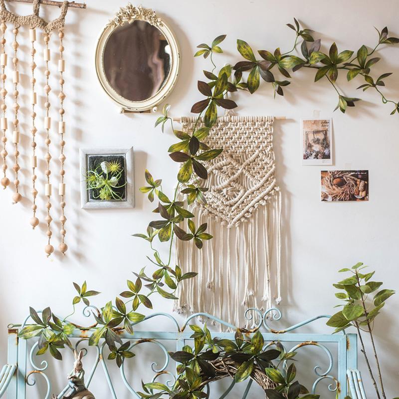 Artificial Plant Brown Green Large Leaf Vine 69