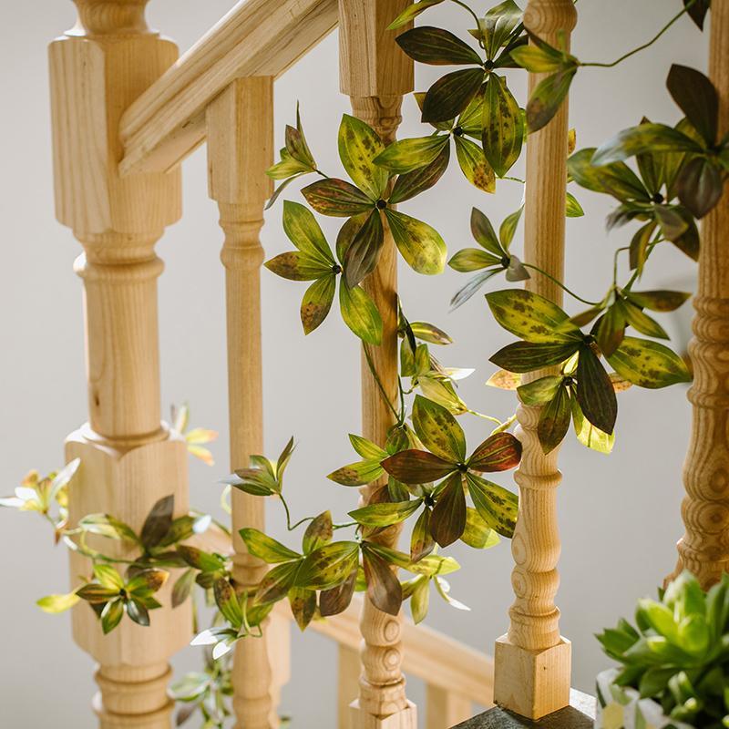 Artificial Plant Brown Green Large Leaf Vine 69