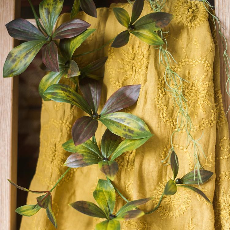 Artificial Plant Brown Green Large Leaf Vine 69