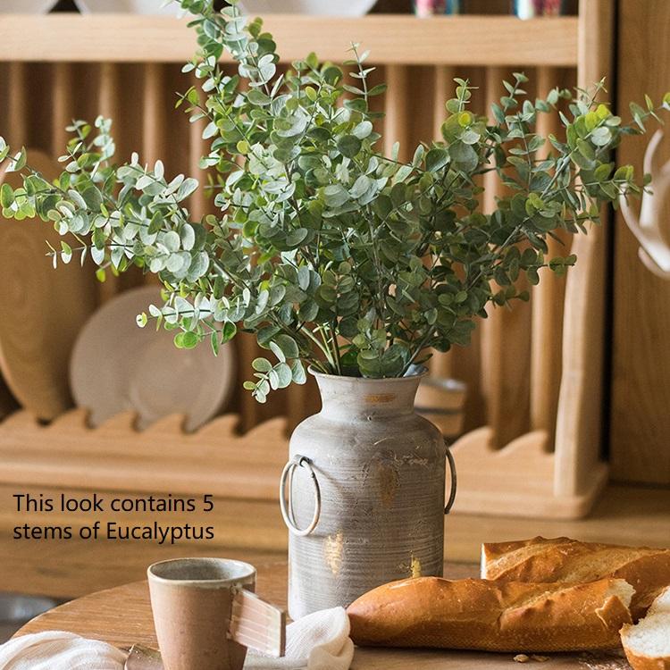 Artificial Faux Plant Eucalyptus Stem Green 26