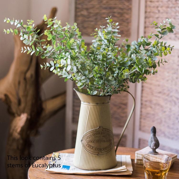 Artificial Faux Plant Eucalyptus Stem Green 26