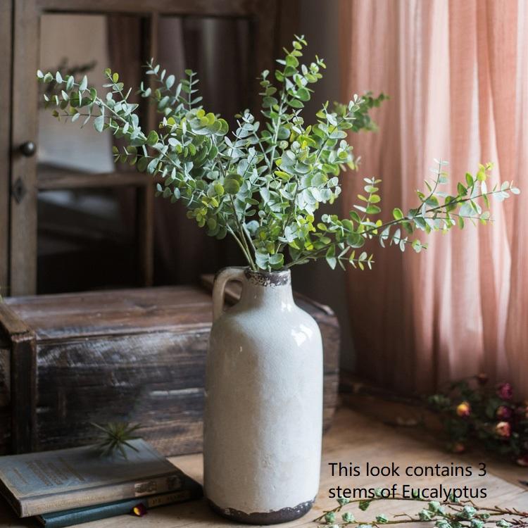 Artificial Faux Plant Eucalyptus Stem Green 26