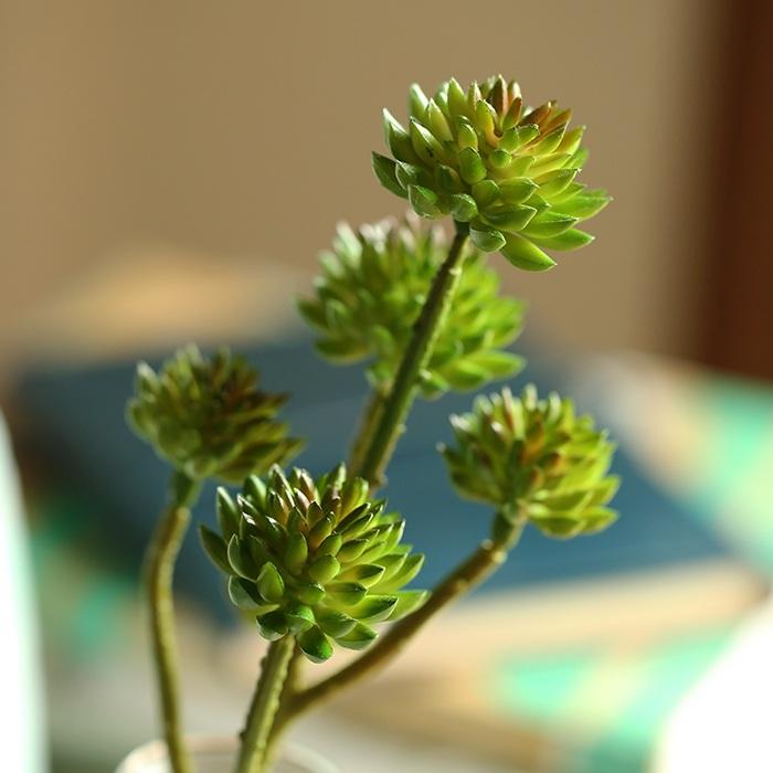 Artificial Plant Faux Succulent Stem Set in Green 13