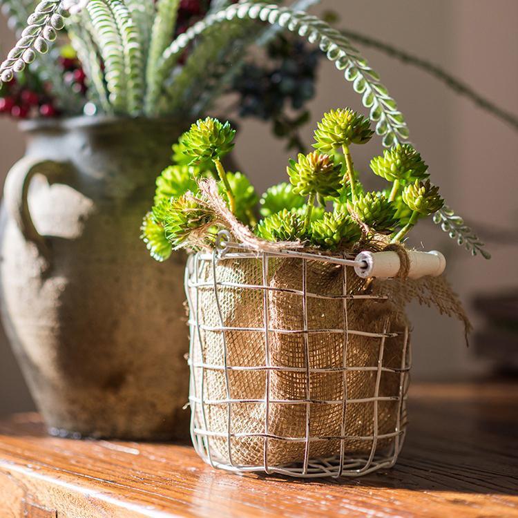 Artificial Plant Faux Succulent Stem Set in Green 13