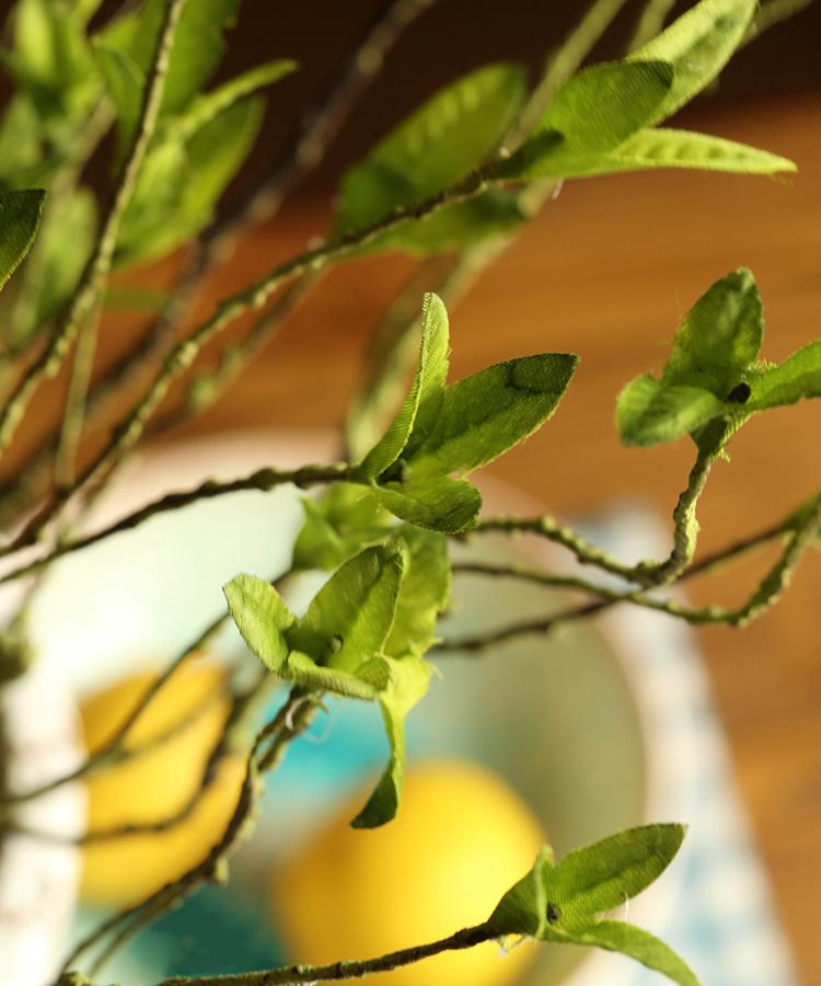 Artificial Faux Plant Green Leaf Rattan Stem 37