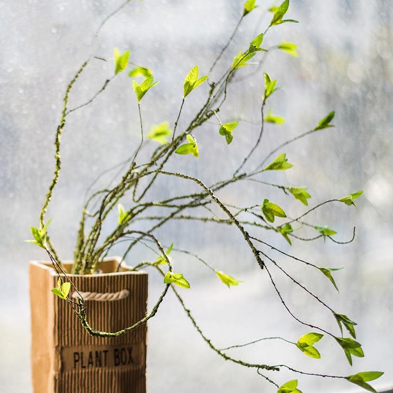 Artificial Faux Plant Green Leaf Rattan Stem 37