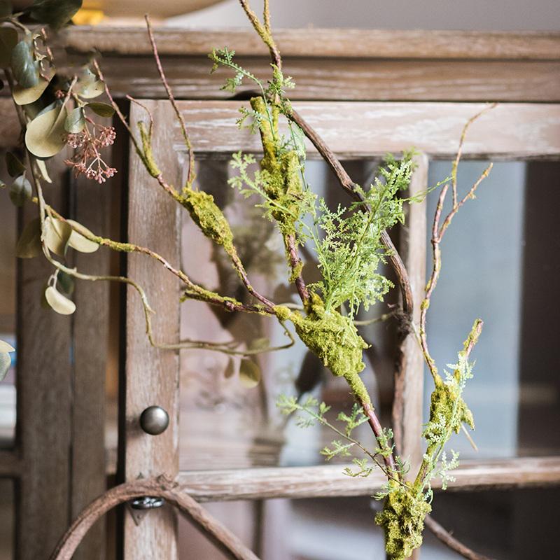 Artificial Plant Moss Rattan Stem 30