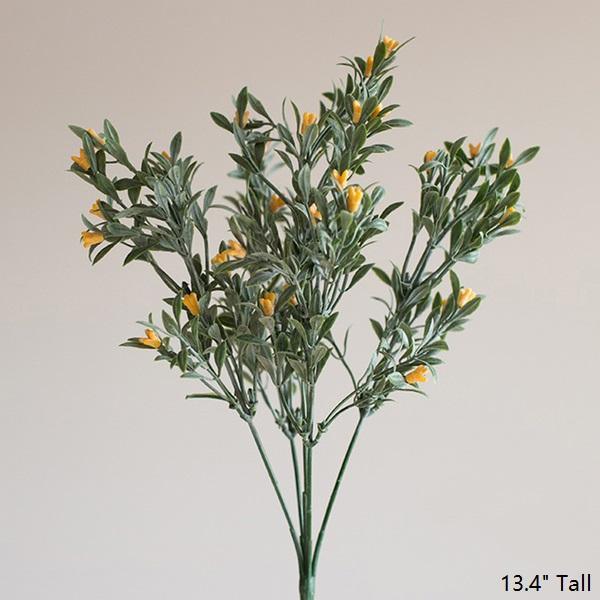 Artificial Plant Silk Small Orchid Stem Set in Yellow 13