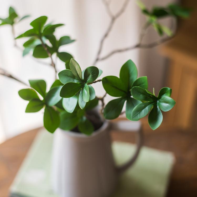 Artificial Faux Small Japanese Zen Leaf Stem 18