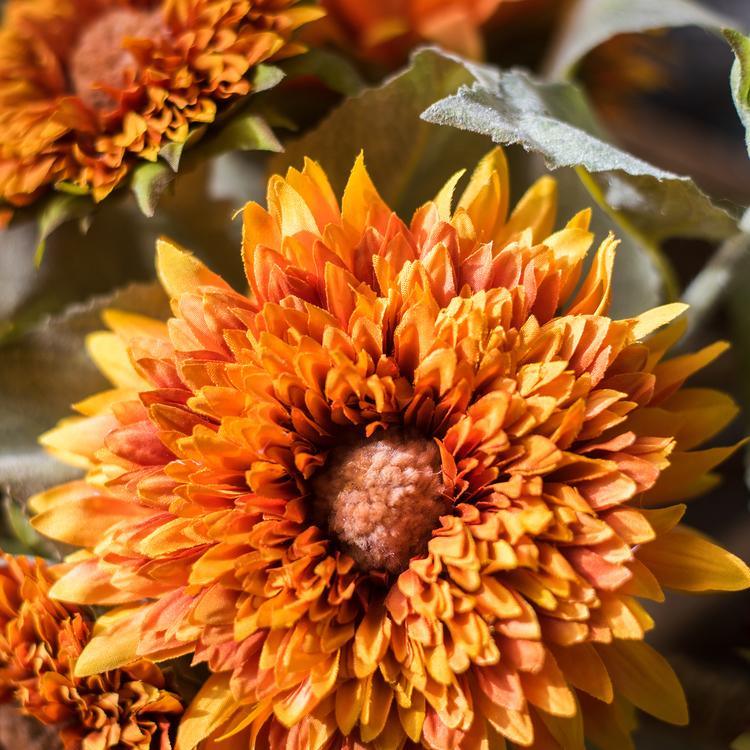 Artificial Sunflower Bouquet in Green or Orange 18