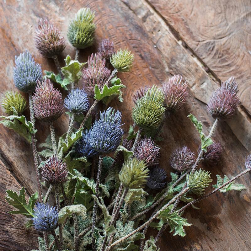 Faux Silk Artificial Thistle Flower Stem 26