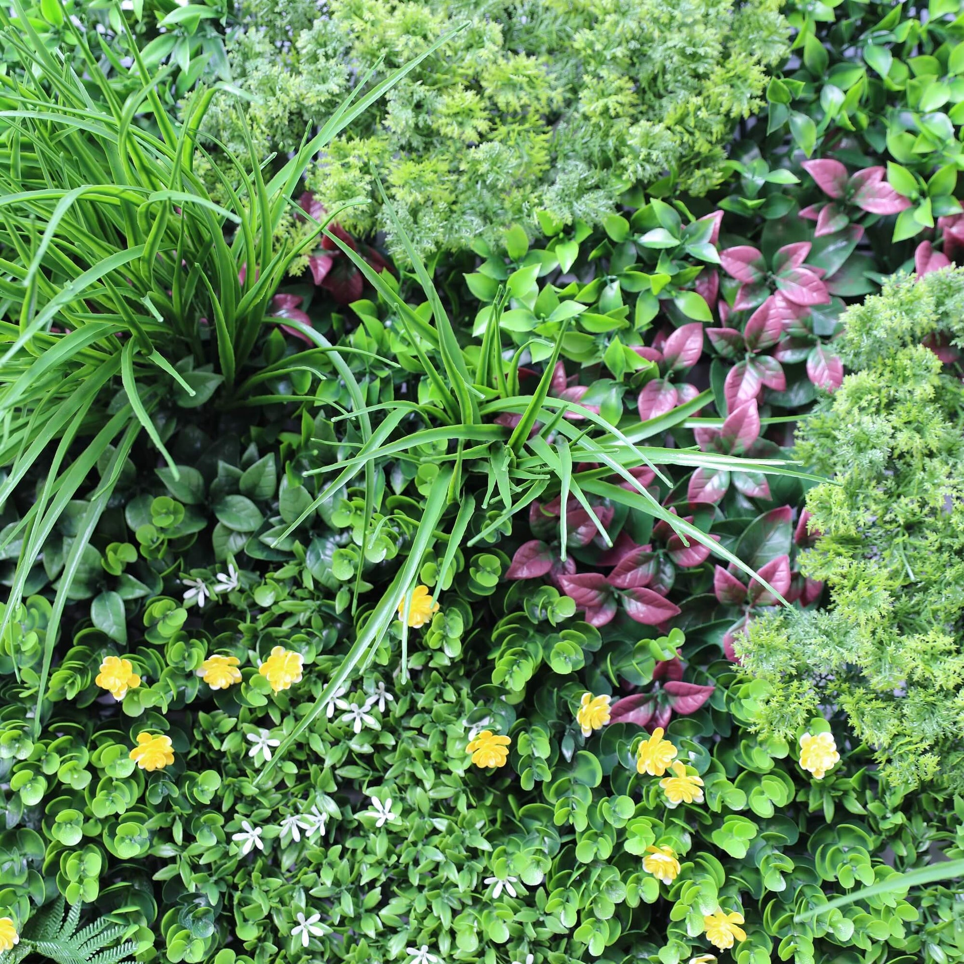 Country Fern Artificial Vertical Garden Green Wall Panel 40×40in 11 SQ FT – UV Resistant – Commercial Grade