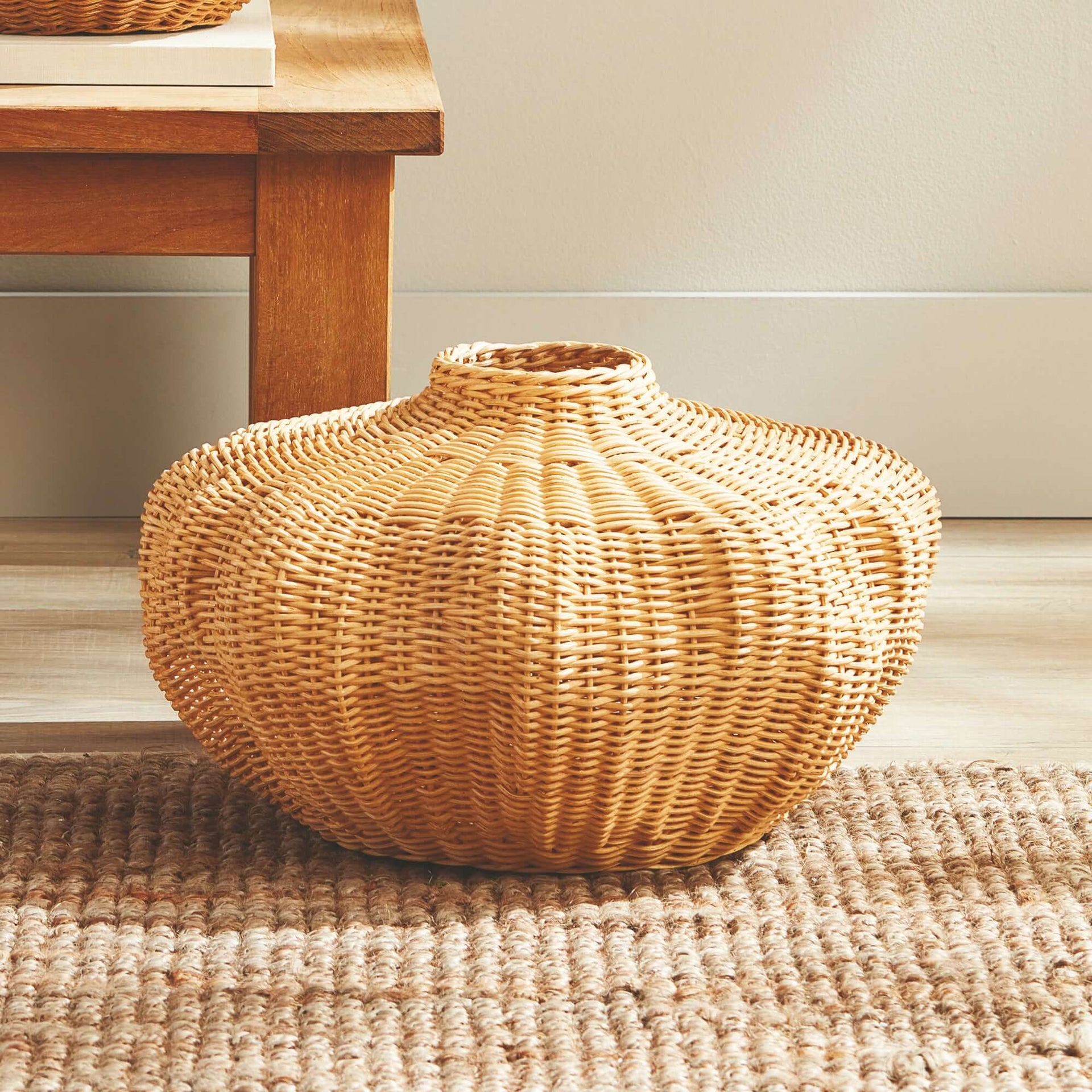 Artisan Rattan Vase for Boho and Coastal Décor