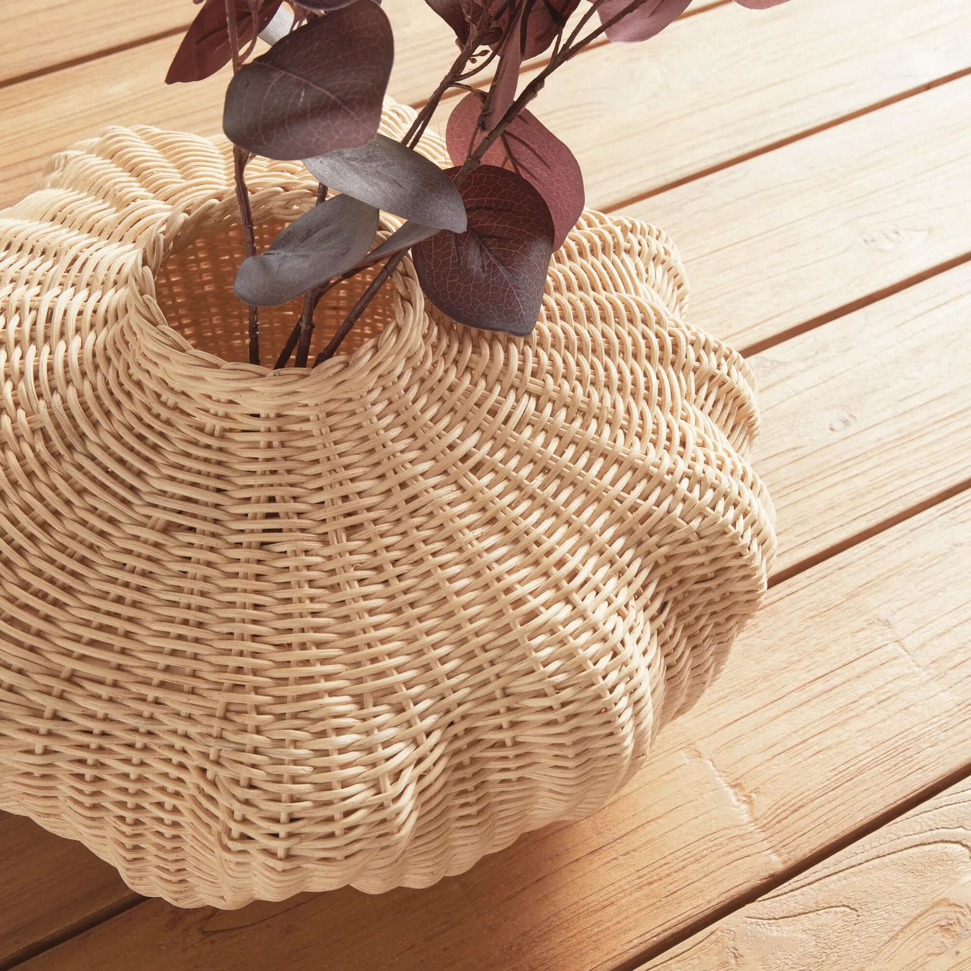 Artisan Rattan Vase for Boho and Coastal Décor