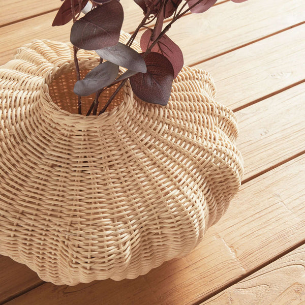 Artisan Rattan Vase for Boho and Coastal Décor