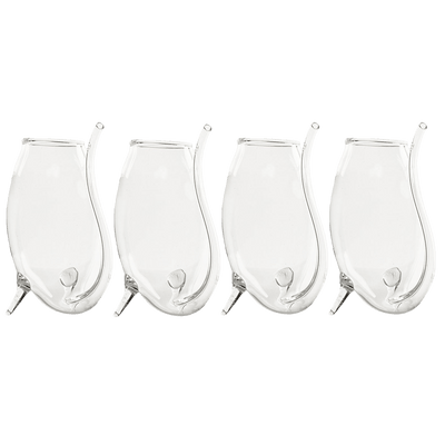 Crystal Port and Dessert Wine Sippers, Dry Sherry, Cordial, Aperitif & Nosing Copitas Tasting Glass - Dinner Drink Glassware Glasses | Set of 4 - 3 oz Sipper | - The Wine Savant