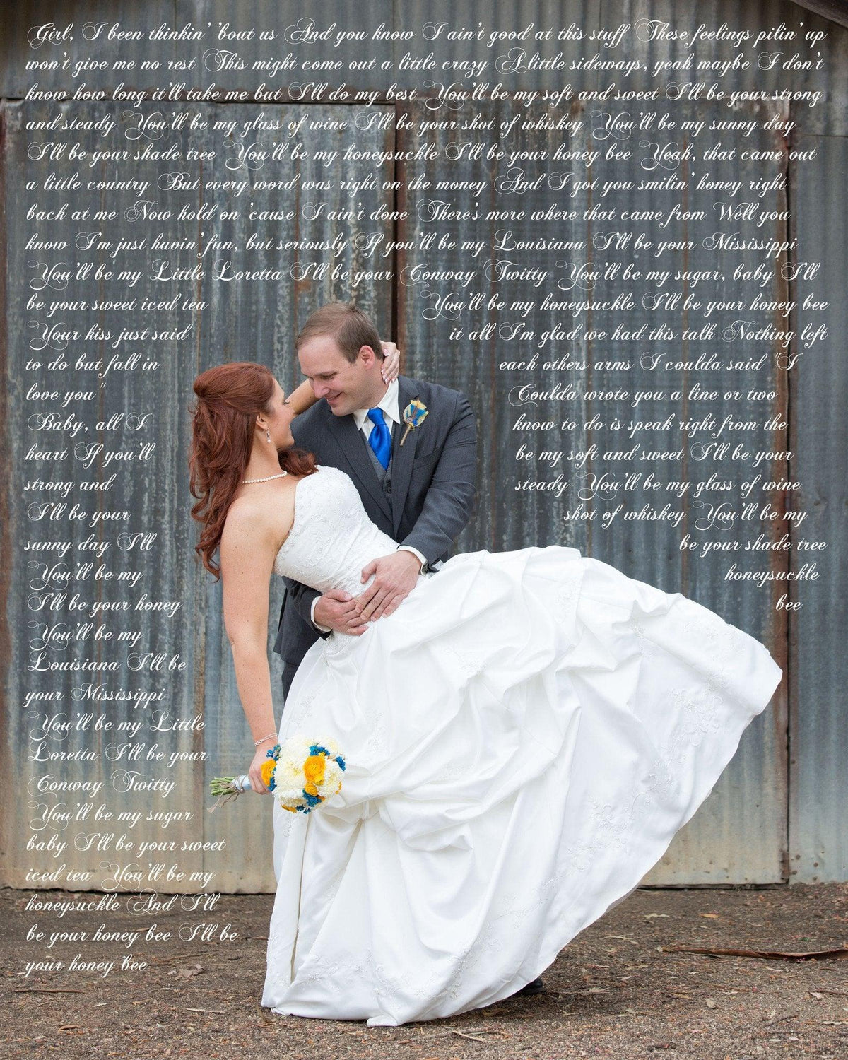 First Wedding Anniversary Gift - Your Wedding Vows On Canvas