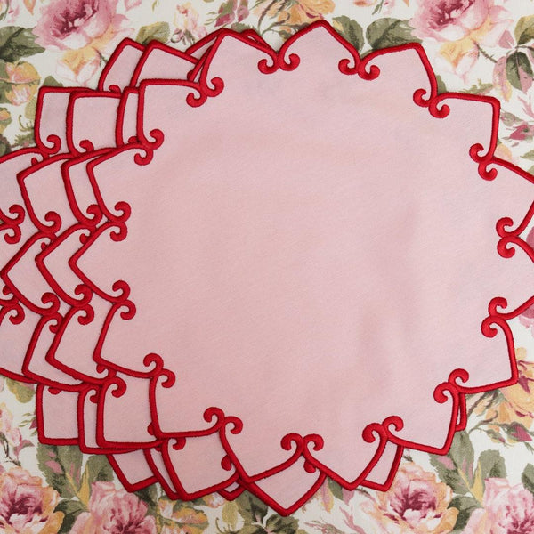 ASHBURY PINK CROWN FABRIC PLACEMAT (Set Of 4)