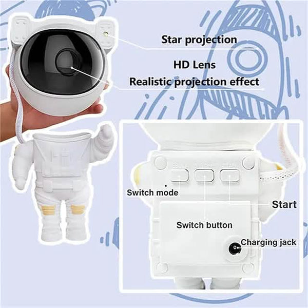 Astronaut Galaxy Starry Sky Projector with Timer Remote