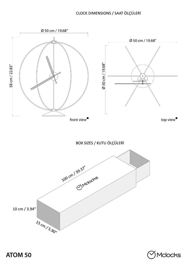 Atom 50 Modern Tabletop Clock