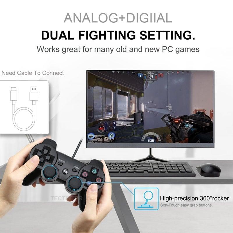 Attractive Green White Wireless Joystick Gamepad Console Controller Compatible With PC Laptop Tablet Support Bluetooth