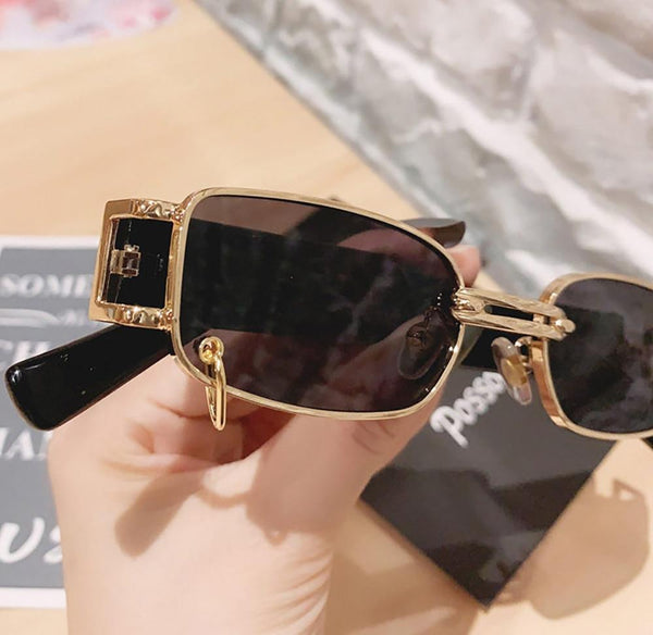 Attractive Sunglasses Square Shape Eyeglasses Metal Black Lenses For Men Women Sun Glasses for Outdoor Travel Driving Sunglasses