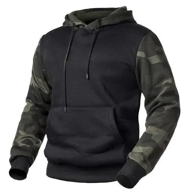 Autumn Men's Military Camouflage Fleece Hoodies Army Tactical  Male Winter Camo Hip Hop Pullover Hoody Sweatshirt Men's Pullover Hoodie Blend Fleece Long Sleeve Contrast Color Military Sweatshirt