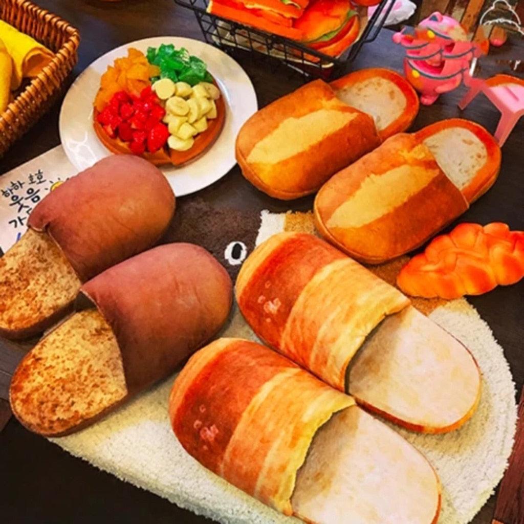 Autumn Winter Home Slippers Warm Home Shoes Look Bread Bun Plush Cotton Indoor Slipper For Women Comfort Slip On Memory Foam Slippers Fur Slip-On House Shoes