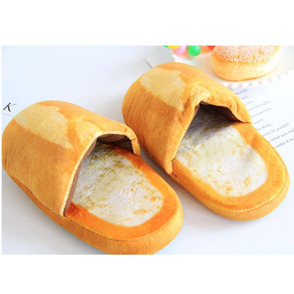 Autumn Winter Home Slippers Warm Home Shoes Look Bread Bun Plush Cotton Indoor Slipper For Women Comfort Slip On Memory Foam Slippers Fur Slip-On House Shoes