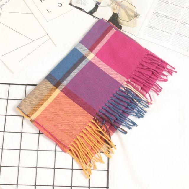 Autumn Winter Luxury Soft Men's Plaid Lightweight Scarf Elegant Thicken Wrap Shawl Ladies Lightweight Escharpe Soft Wool Elegant Neckwear Cashmere Scarf Long Thick Warm Unisex For Women Men