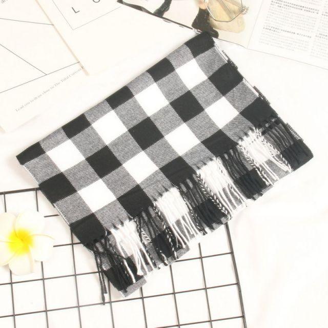 Autumn Winter Luxury Soft Men's Plaid Lightweight Scarf Elegant Thicken Wrap Shawl Ladies Lightweight Escharpe Soft Wool Elegant Neckwear Cashmere Scarf Long Thick Warm Unisex For Women Men